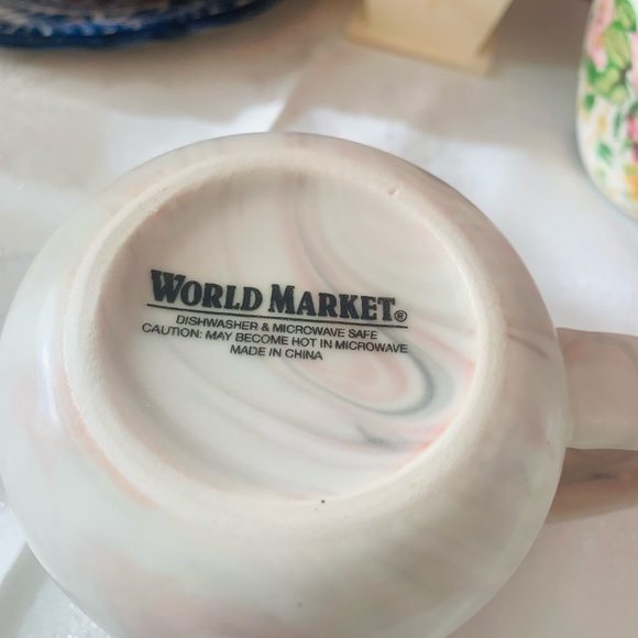 World Market Marble Stoneware Look Ceramic Set of Cafe Mugs - Picture 5 of 15